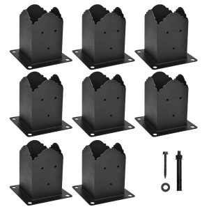 Creative Design – Base de poste de 4 x 4 pulgadas, soporte cuadrado para buzón de valla, base de poste atornillada, anclaje de tierra para poste de Creative Design – Base de poste de 4 x 4 pulgadas, soporte cuadrado para buzón de valla, base de poste atornillada, anclaje de tierra para poste de