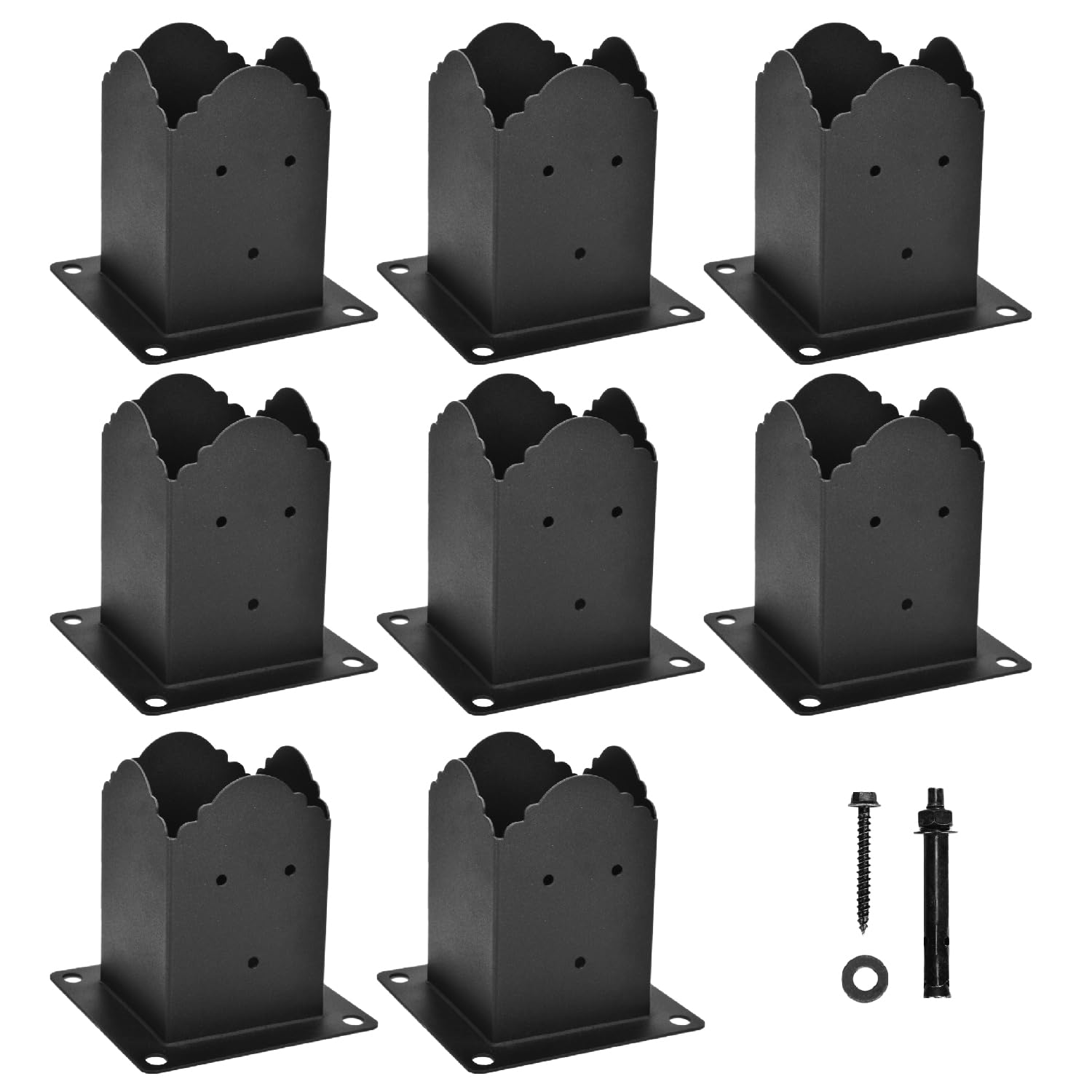 Creative Design – Base de poste de 4 x 4 pulgadas, soporte cuadrado para buzón de valla, base de poste atornillada, anclaje de tierra para poste de