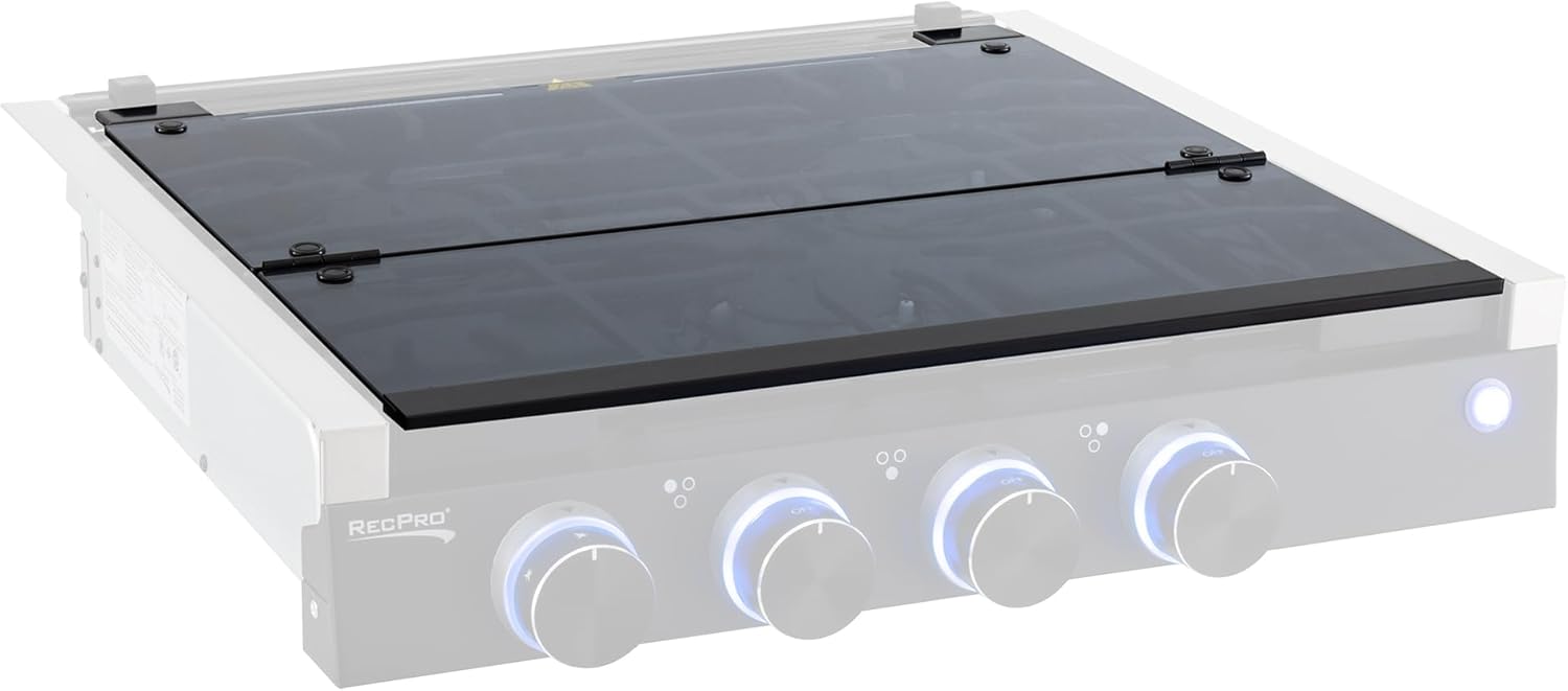 RecPro Tapa de vidrio RV para estufa de tres quemadores  Reemplazo y Greystone  Cubierta resistente a arañazos y calor