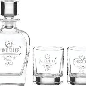 Lenox Tuscany Classics – Juego de decantador de whisky personalizado, decantador de cristal grabado personalizado y vasos con grabado de corona Lenox Tuscany Classics – Juego de decantador de whisky personalizado, decantador de cristal grabado personalizado y vasos con grabado de corona