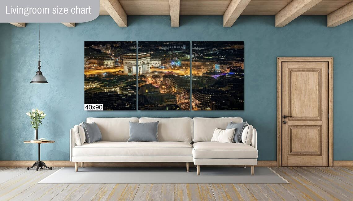 Arc de Triomphe by Night, Paris, France – PrintCanvasAcrylicMetal (Canvas Print, 24×36 Inches)