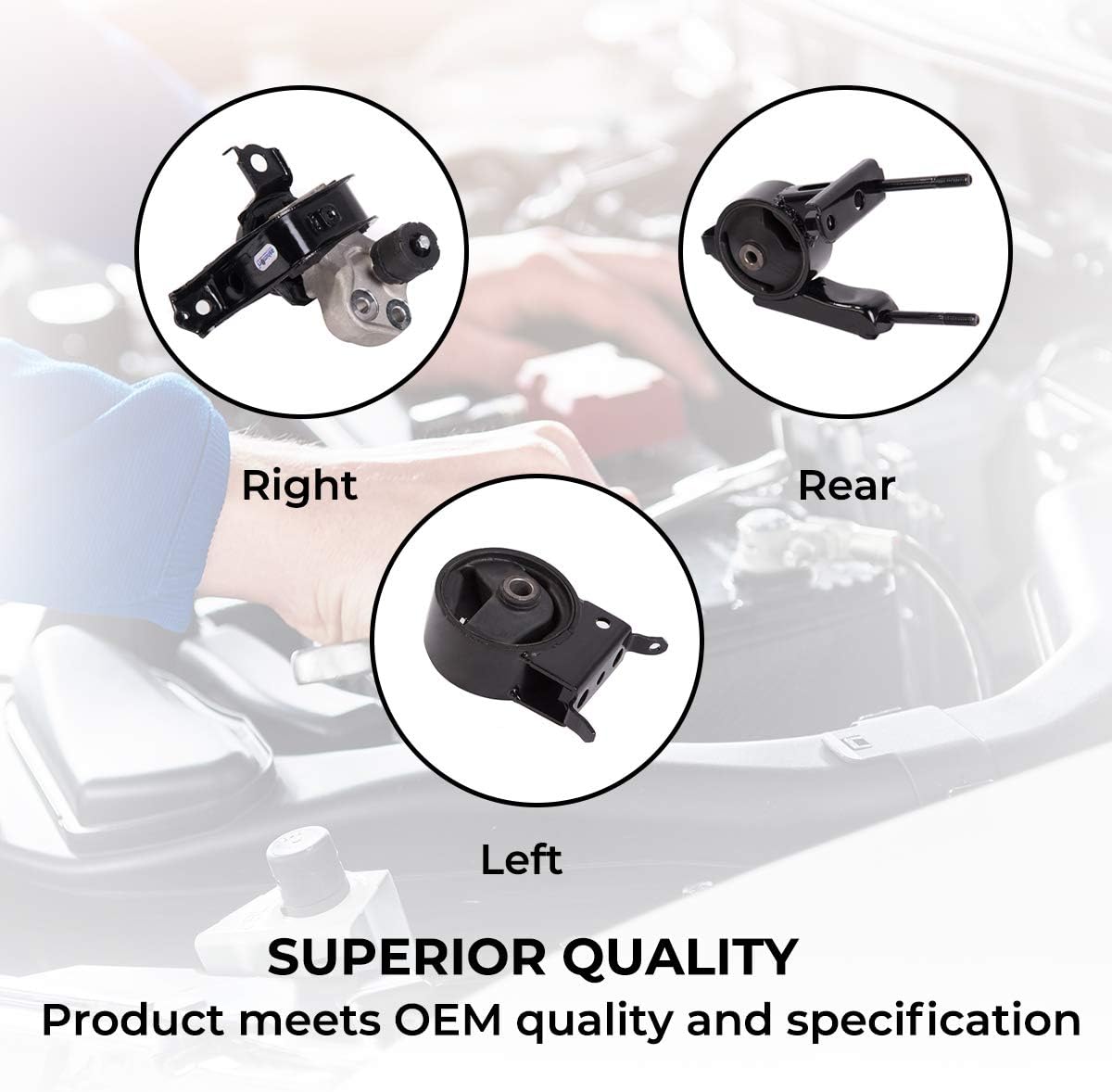 Compatible con Toyota Echo 2000-2005 2004-2006 Scion xA xB 1.5L Motor de transmisión automática Kit de montaje de motor A7288 A7228 A7260
