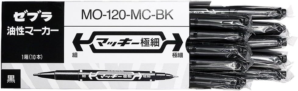 Zebra marcador permanente McKee extra fino B-MO-120-MC-BK Negro 10 piezas