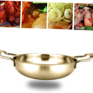 Kichvoe Plancha de acero inoxidable Plancha de acero inoxidable para mariscos, olla para freír fideos, sartén diaria, utensilios de cocina, 8.7 Kichvoe Plancha de acero inoxidable Plancha de acero inoxidable para mariscos, olla para freír fideos, sartén diaria, utensilios de cocina, 8.7