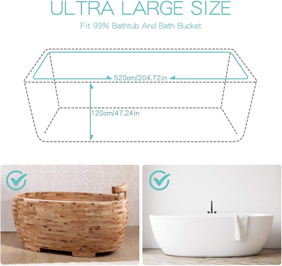 AGPTEK Paquete de 20 revestimientos desechables para tina, bolsa de plástico grande para tinas de salón, hogar y hotel (102 x 47 pulgadas)