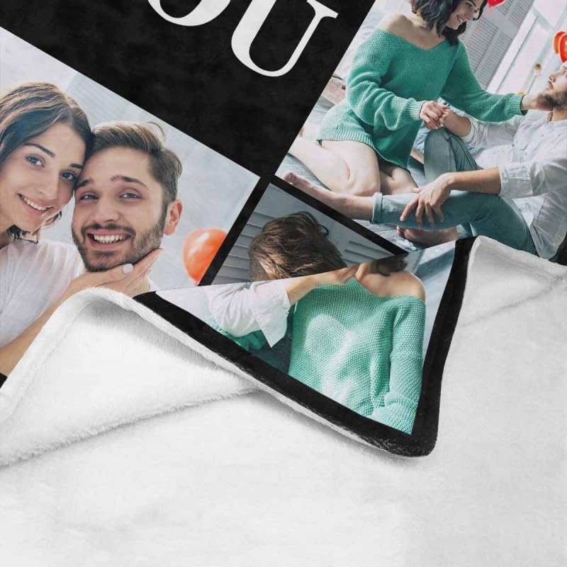 Manta personalizada con foto “I Love You”, regalos para parejas, manta personalizada única 2023, regalos de fotos para aniversario, día de San