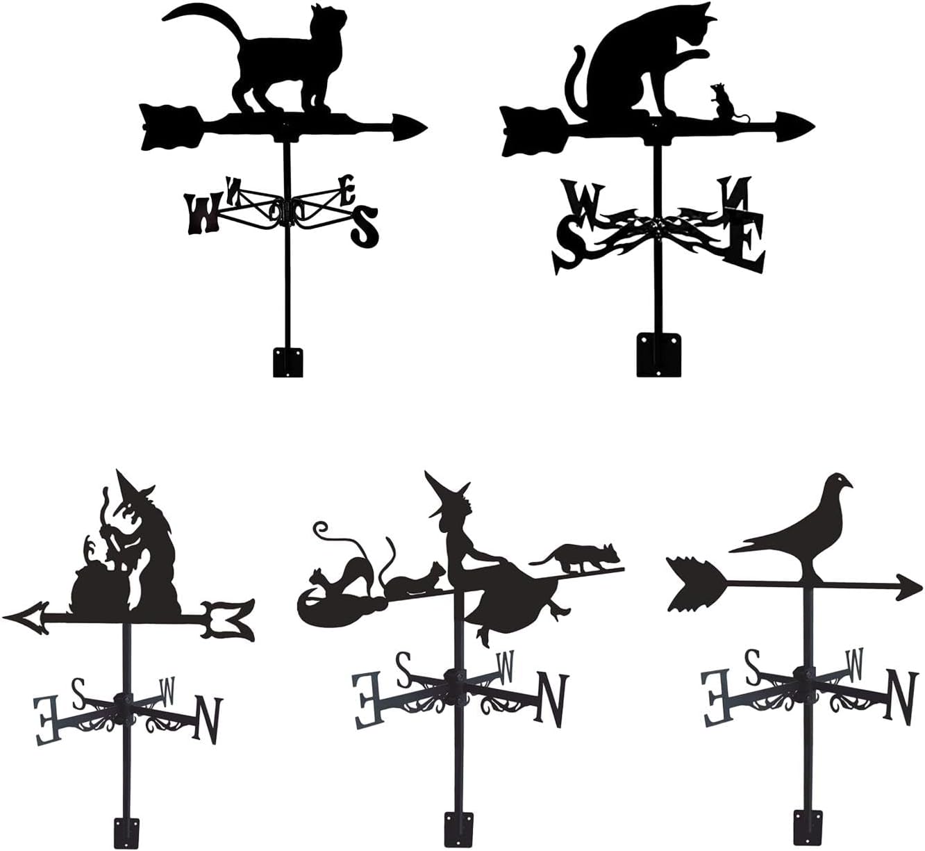KLKCMS Weathervane – Vane para montaje en techo de 29.5 in de alto, estaca artística, estilo clásico, adorno de dirección del viento para césped,