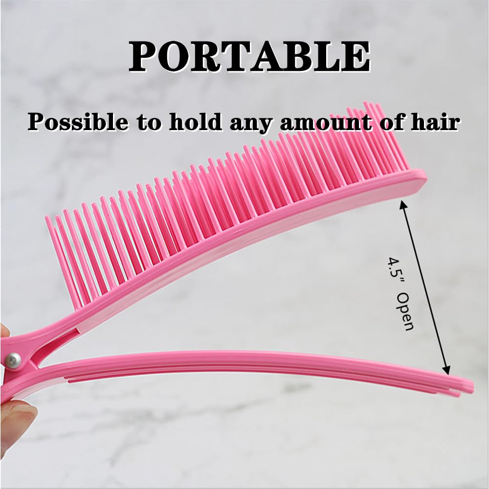 4 pinzas para el cabello de seccionamiento profesional, pinzas de corte de pelo, pinzas antideslizantes para el cabello, peine para peluquería