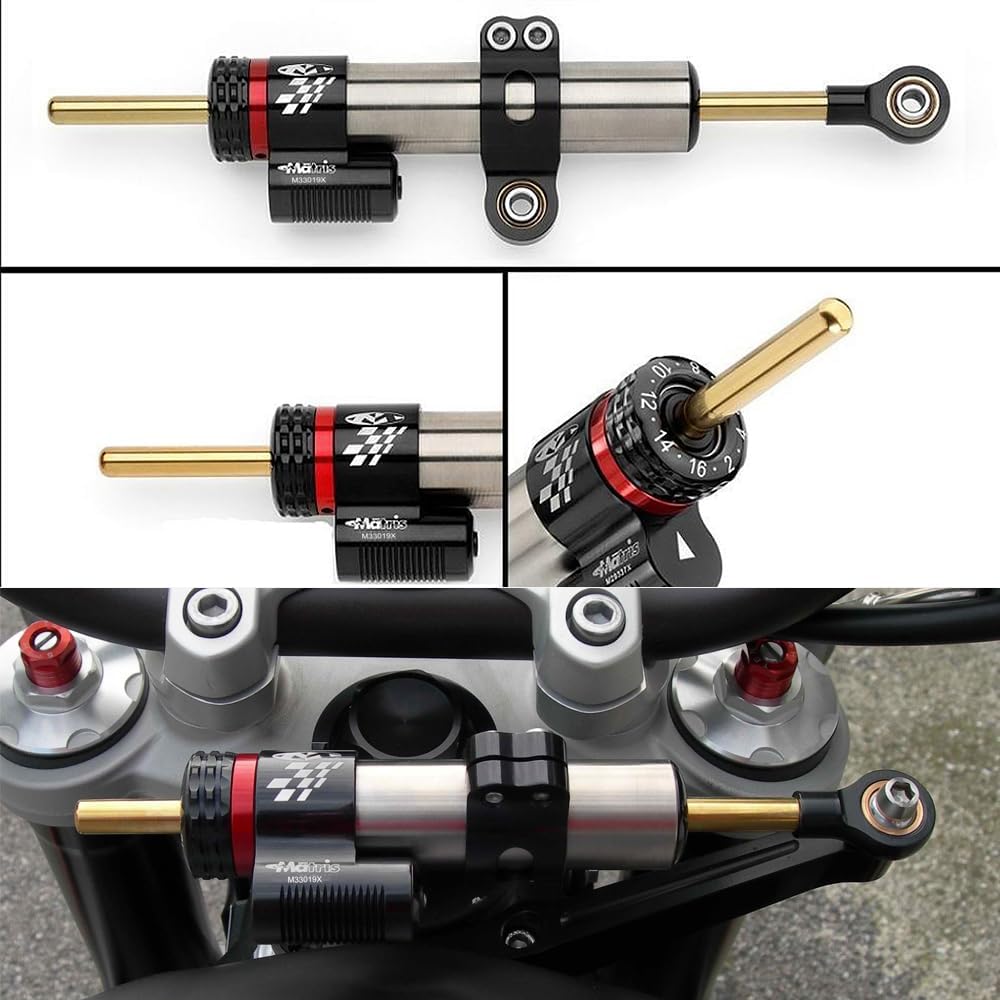 Amortiguador de dirección de motocicleta para Y-amaha FZ-25 2017-2018 estabilizador de amortiguador de dirección ajustable de fibra de carbono sin