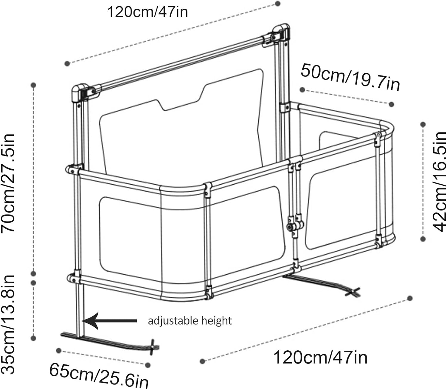 Cuna de noche 3 en 1, cuna de bebé, cuna junto a mí, cama de bebé Cosleeper, cuna de cama para bebé en la cama, cama de bebé unida a la cama de los
