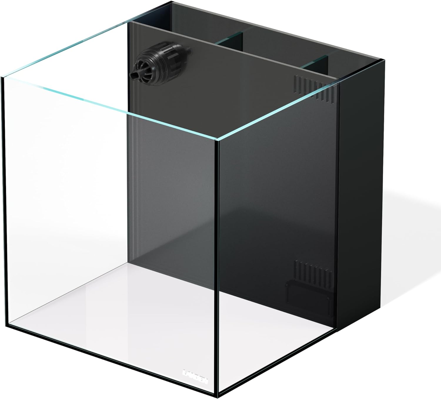 LANDN 35C Tanque de acuario ultra transparente de 10 galones de hierro bajo en hierro con cámara de filtración trasera (bomba de retorno incluida).