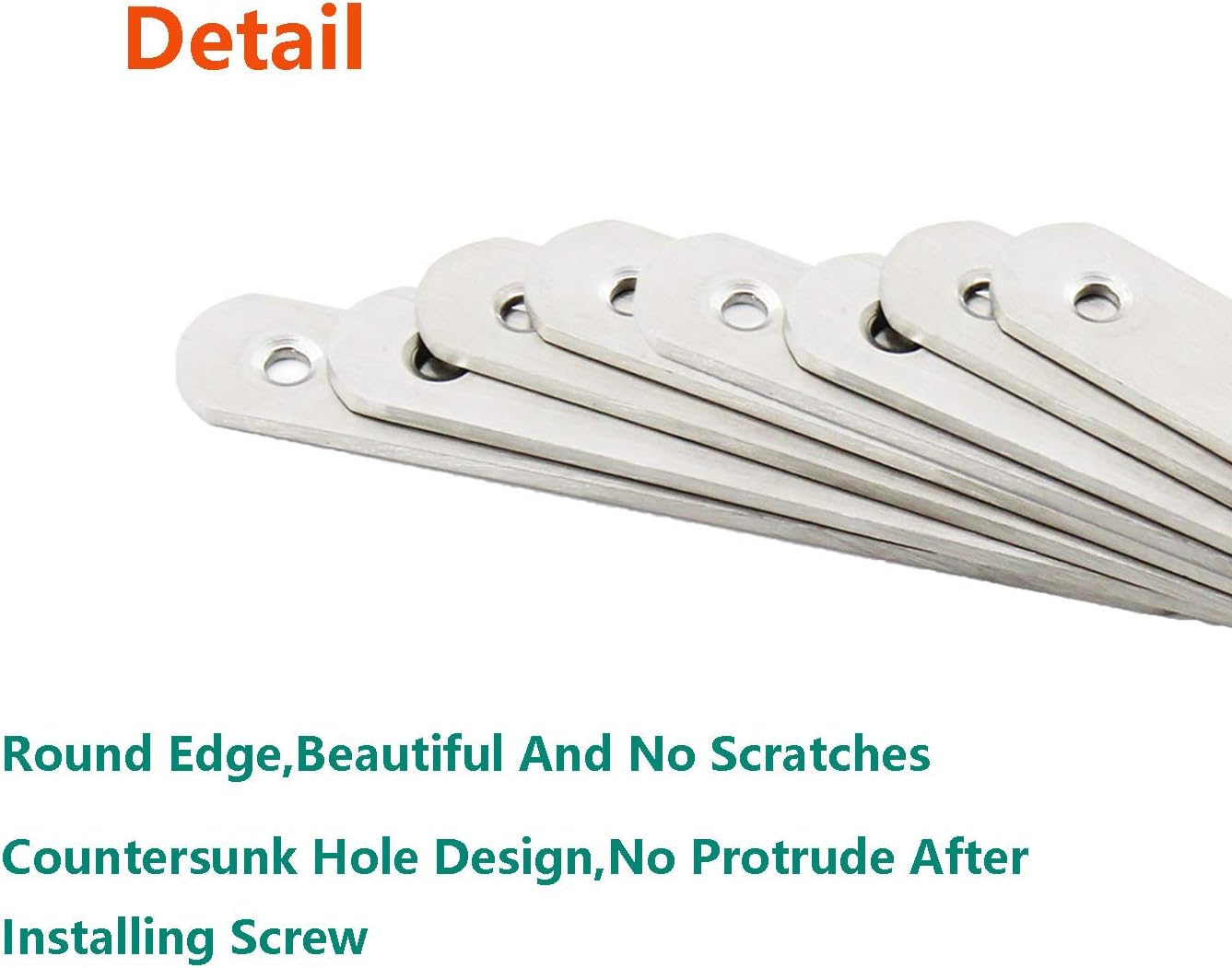 Paquete de 4 placas planas de reparación para madera, soportes rectos de acero inoxidable de 6.299 in  6 pulgadas de longitud, 6 orificios para