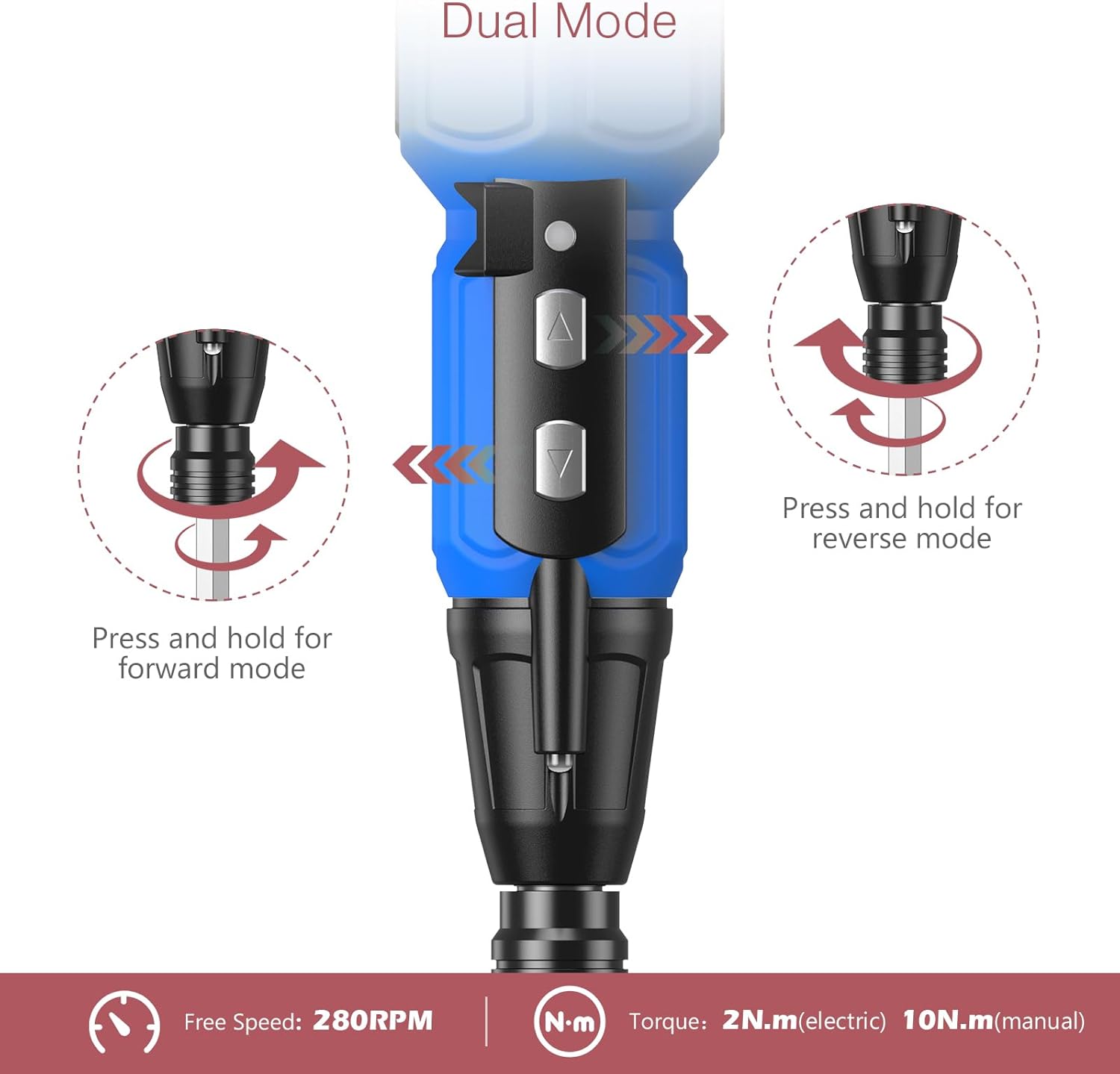 Destornillador eléctrico inalámbrico, mini juego de destornilladores eléctricos con 10 puntas, soportes para puntas, luz de trabajo LED, cable de