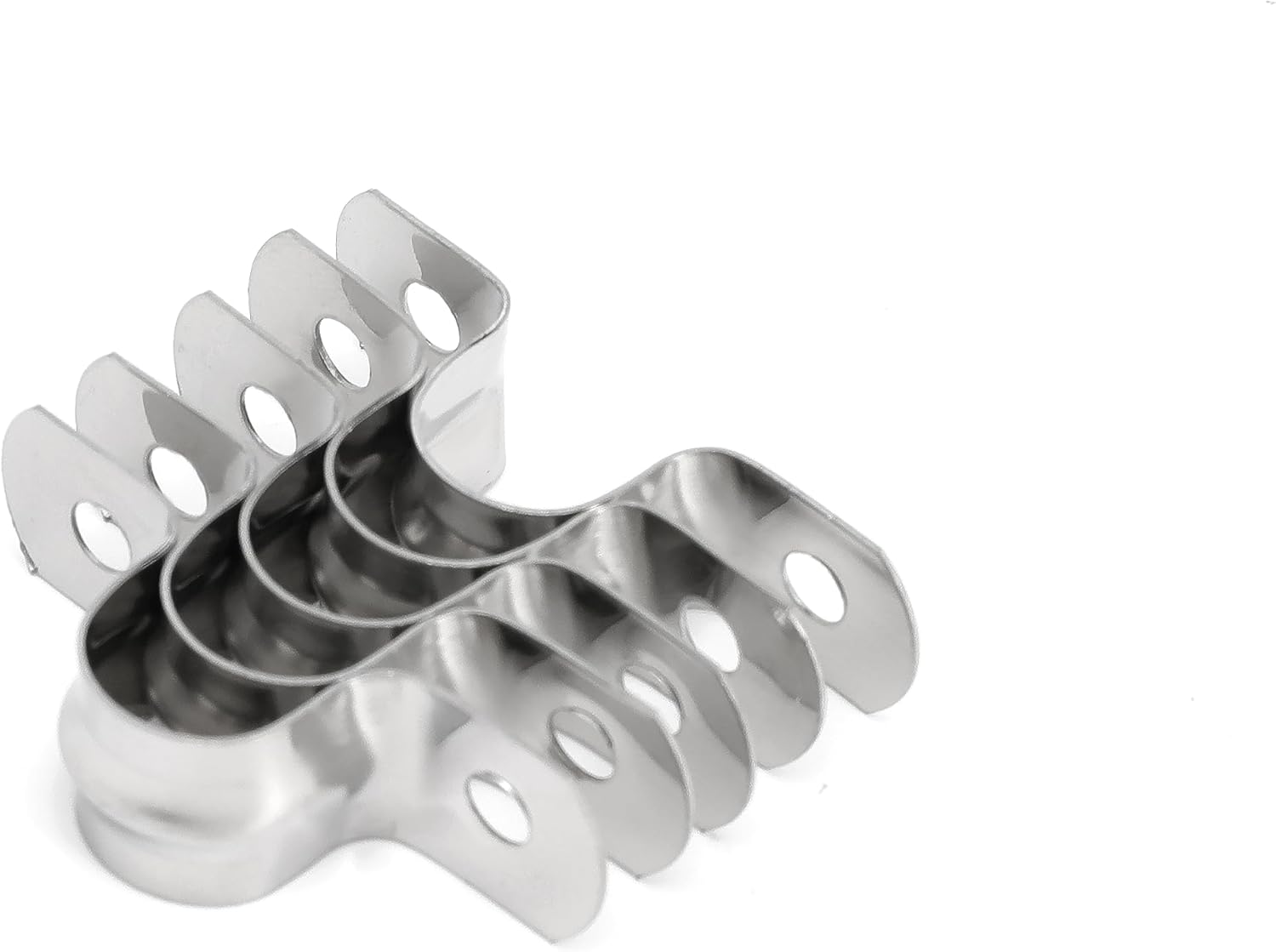 25 correas de tubo rígido de acero inoxidable M12 304 con dos agujeros, abrazaderas de tubo, soporte de tubería resistente para instalación de