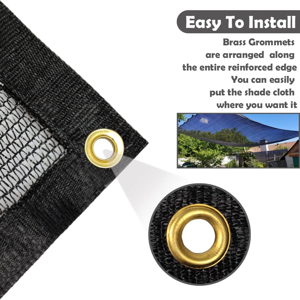 70% tela de sombra, 12 x 18 pies, malla de malla con ojales, cubierta de sombra para exteriores, para pérgola, patio, invernadero, gallinero,