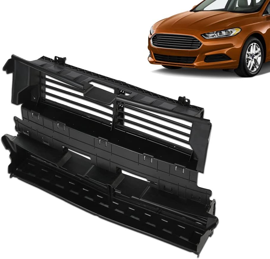 G-PLUS Parrilla delantera para radiador compatible con Ford Fusion 2013-2016 parrilla delantera parrilla capó rejilla obturador automotriz interior