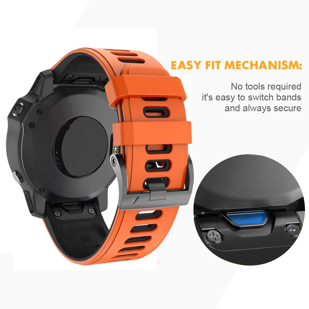 NotoCity Compatible con la correa de reloj Fenix 6 Pro para Fenix 6Fenix 6 ProFenix 5Fenix 5 PlusForerunner 935Forerunner 945Approach S60Quatix 5