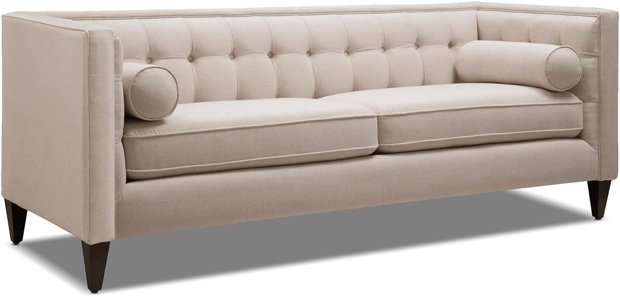 Jennifer Taylor Home Kinsley – Sofá moderno copetudo esmoquin de 84 pulgadas, poliéster beige neutro cielo