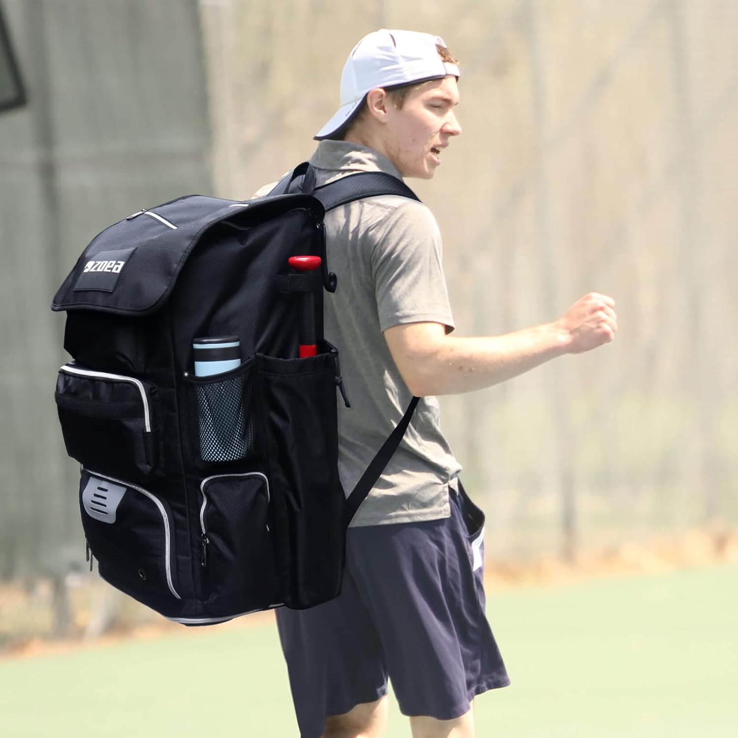 ZOEA Paquete de bates expandible súper grande, mochila de bolsa de bate de béisbol, equipo de T-Ball y softbol y equipo para adultos, gran capacidad