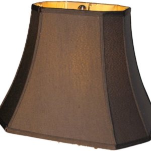 Pantalla rectangular de repuesto de seda negra de 12 pulgadas con forro dorado Pantalla rectangular de repuesto de seda negra de 12 pulgadas con forro dorado