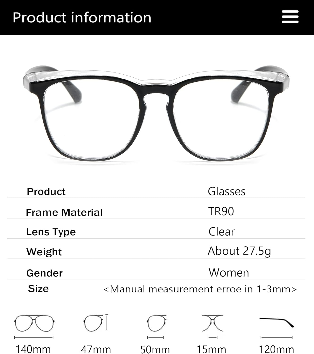 Safety Glasses for Women Men Clear Frame Anti Fog Goggles Anti Dust Protection Glasses