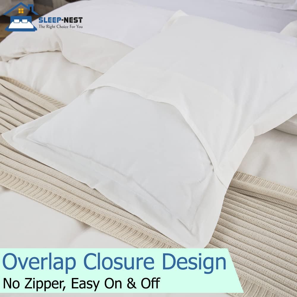 SLEEP-NEST Truly 600 TC Juego de 2 fundas de almohada súper suaves tamaño King de 20 x 36 pulgadas, algodón egipcio de fibra larga, protector de