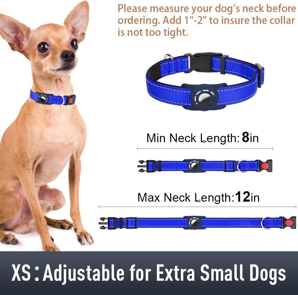 Airtag – Collar de perro para cachorros, collares reflectantes con soporte AirTag, hebilla de bloqueo de seguridad y acolchado suave, collar de