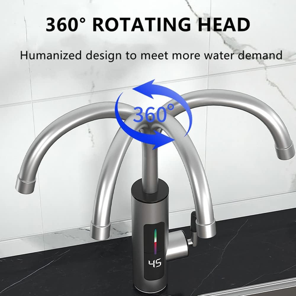 Calentador de agua caliente de 110 V grifo instantáneo sin tanque eléctrico cocina baño calentador rápido grifo de agua con pantalla digital LED