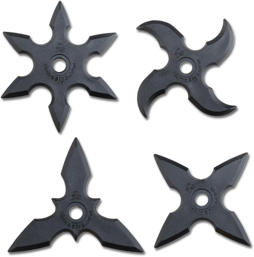 Estrellas de goma negras decorativas ninja