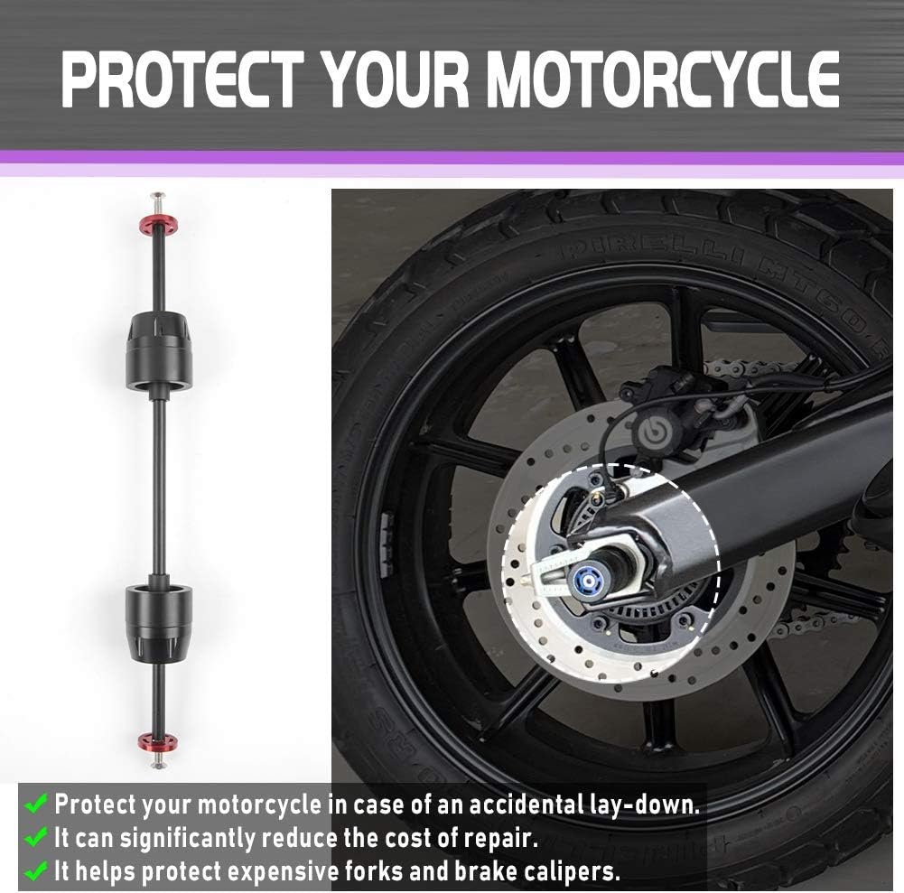 Eje de rueda delantera y trasera para motocicleta, deslizador de horquilla compatible con D-ucati Scrambler 400 Sixty 2 800 Classic Full Throttle