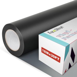 Vinilo permanente negro  Vinilo negro mate de 12 x 30 pies para Cricut, rollo de vinilo adhesivo para Cricut, Silhouette Cameo y otros cortadores Vinilo permanente negro  Vinilo negro mate de 12 x 30 pies para Cricut, rollo de vinilo adhesivo para Cricut, Silhouette Cameo y otros cortadores