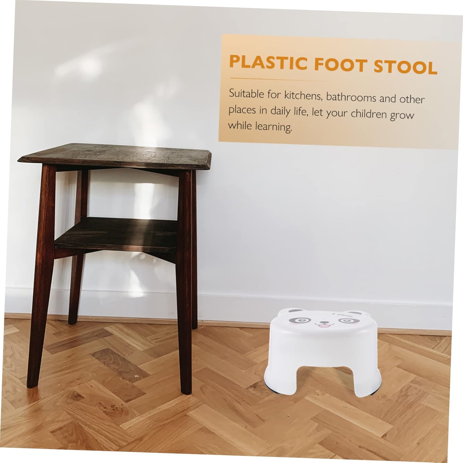 Taburete de plástico de dibujos animados de 3 piezas para niños pequeños, taburete para adultos, silla para seguridad de bebé, taburete auxiliar