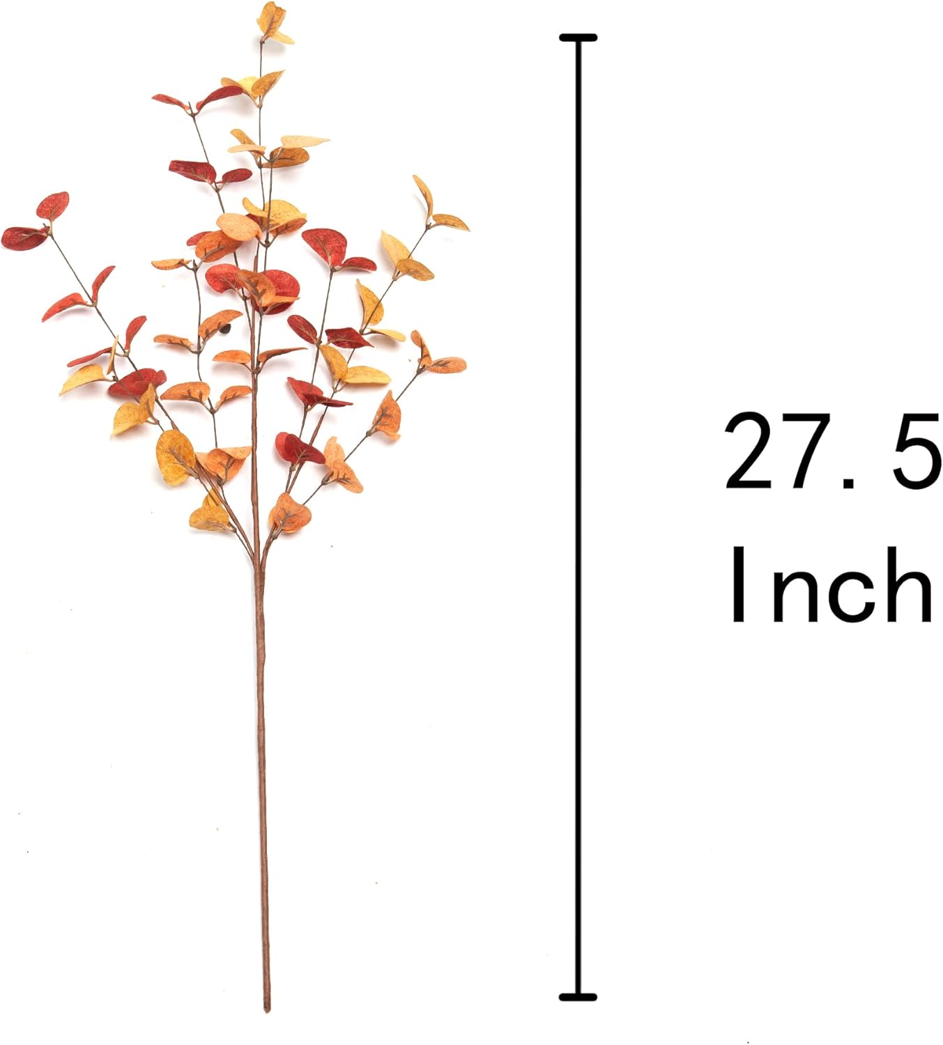 6 tallos artificiales de eucalipto para decoración de otoño con hojas de eucalipto otoñales, decoraciones de otoño para oficina y hogar, plantas