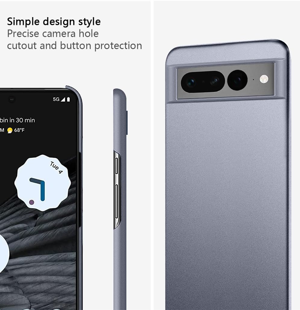 Bastmei Funda para Google Pixel 7 Pro 5G (2022), extremadamente ligera, ultra ligera, súper delgada, protección de cámara, carcasa de PC dura para
