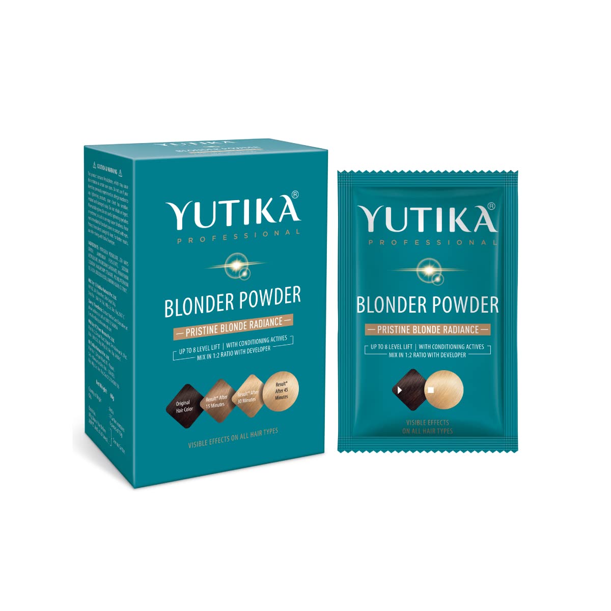 Yutika Professional Blonder Bleach Powder Hair Lightener  Blanqueador para aclarar el cabello con brillo rubio  Levanta hasta 8 niveles – 2.11 onzas