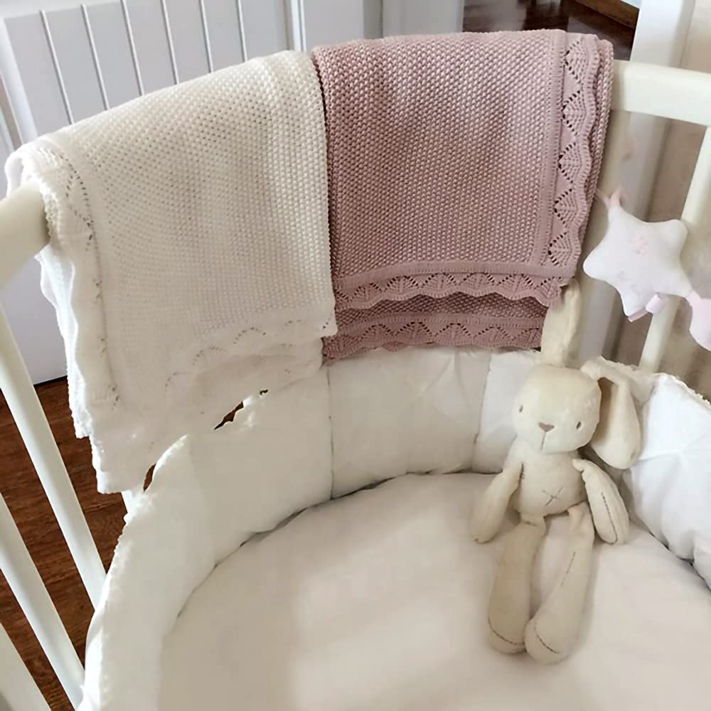 YOYI YOYI Manta de algodón para bebé, manta de punto gofre, suave, cálida y transpirable, manta de recepción para niñas y niños, manta de recepción