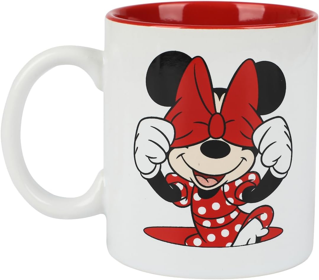 Disney Mickey & Minnie Mouse Peekaboo – Juego de 2 tazas de cerámica de 16 onzas