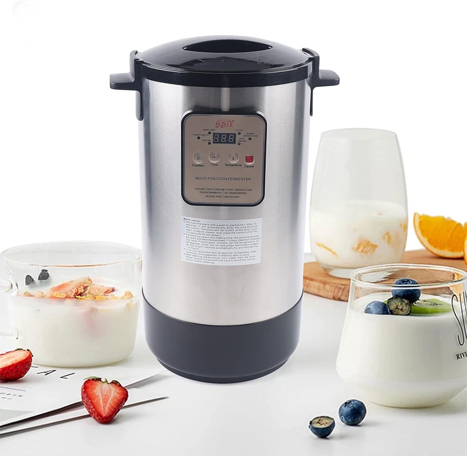 Gdrasuya10 Máquina eléctrica de yogur de 12 litros, máquina de fermentación automática multifuncional para enzimas, arroz, vino, masa de frutas,