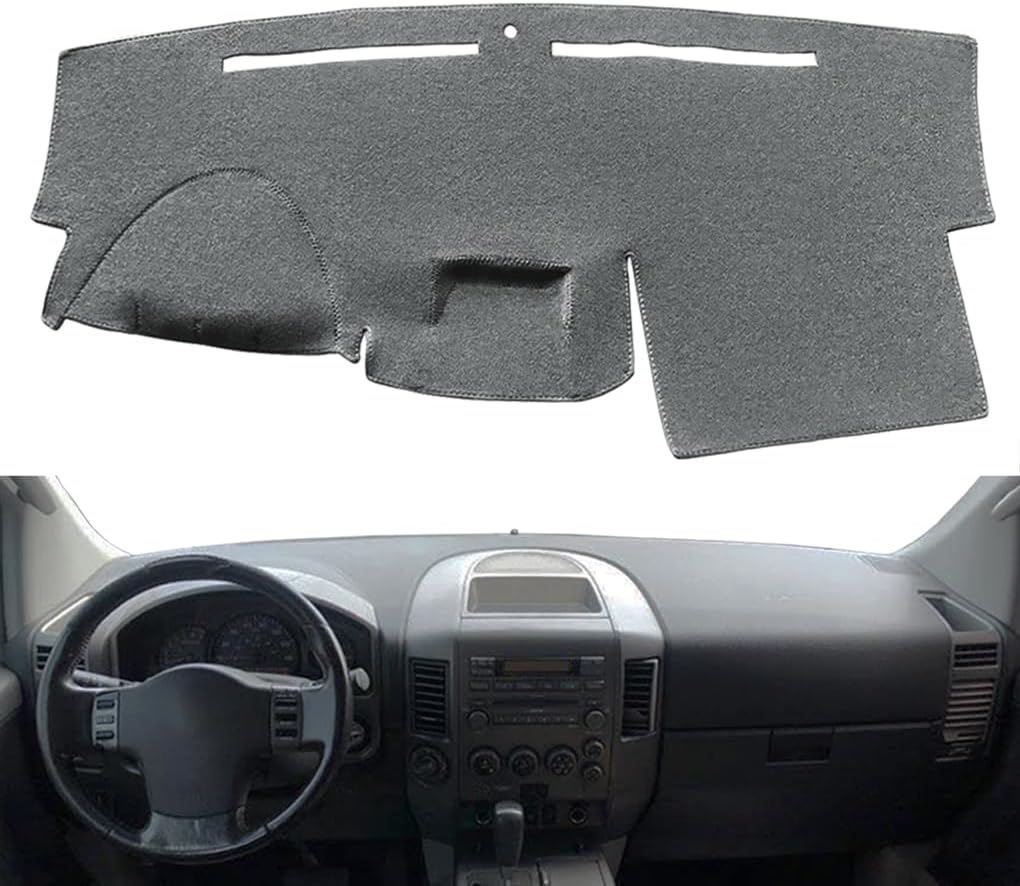 Tapete de cubierta de tablero personalizado para Nissan Armada 2004 2005 2006 2007Titan 2004-2012 sin navegación, cubierta de tablero (gris oscuro)