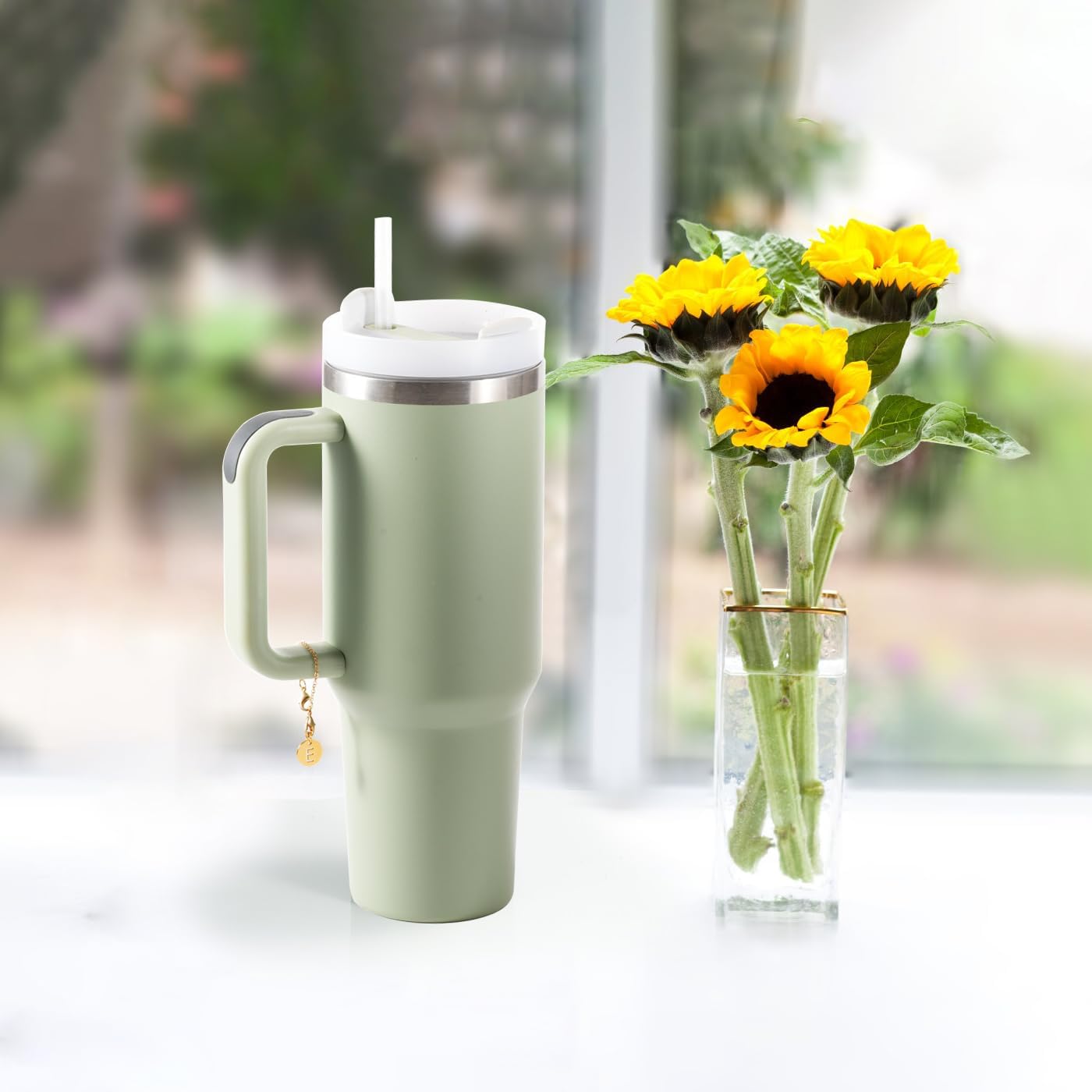 Accesorios de dije de letra para taza Stanley, dije de letra hueca con nombre de identificación y asa, dije personalizado para taza de agua