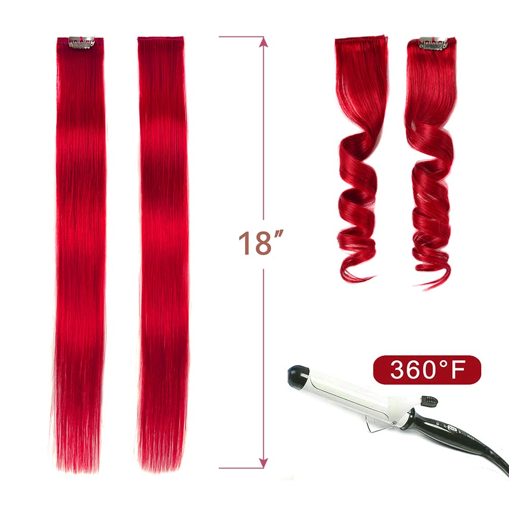 Winsky Extensiones de cabello humano con clip, 100% lacio, extensiones de cabello de color con clip, extensiones de cabello de color con clip, 5