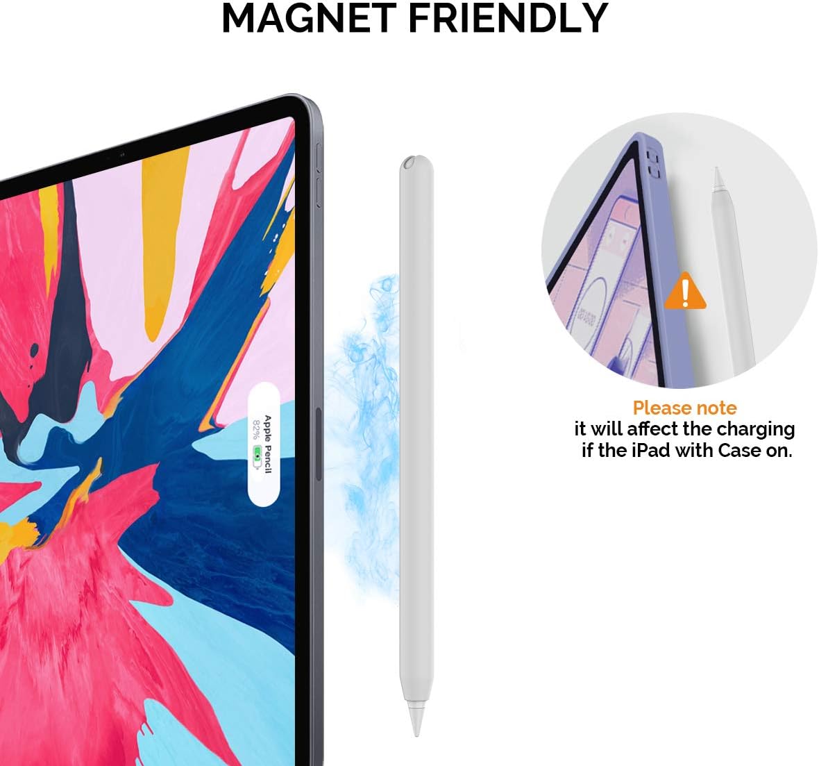 AhaStyle Funda de silicona para Apple Pencil de 2 generación y Apple Pencil Pro (2024), funda ultradelgada compatible con carga magnética y doble