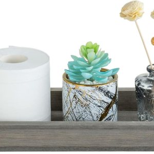 MyGift Bandeja organizadora de tanque de inodoro de madera gris vintage de 16 pulgadas, bandeja de almacenamiento rectangular para tocador de baño MyGift Bandeja organizadora de tanque de inodoro de madera gris vintage de 16 pulgadas, bandeja de almacenamiento rectangular para tocador de baño