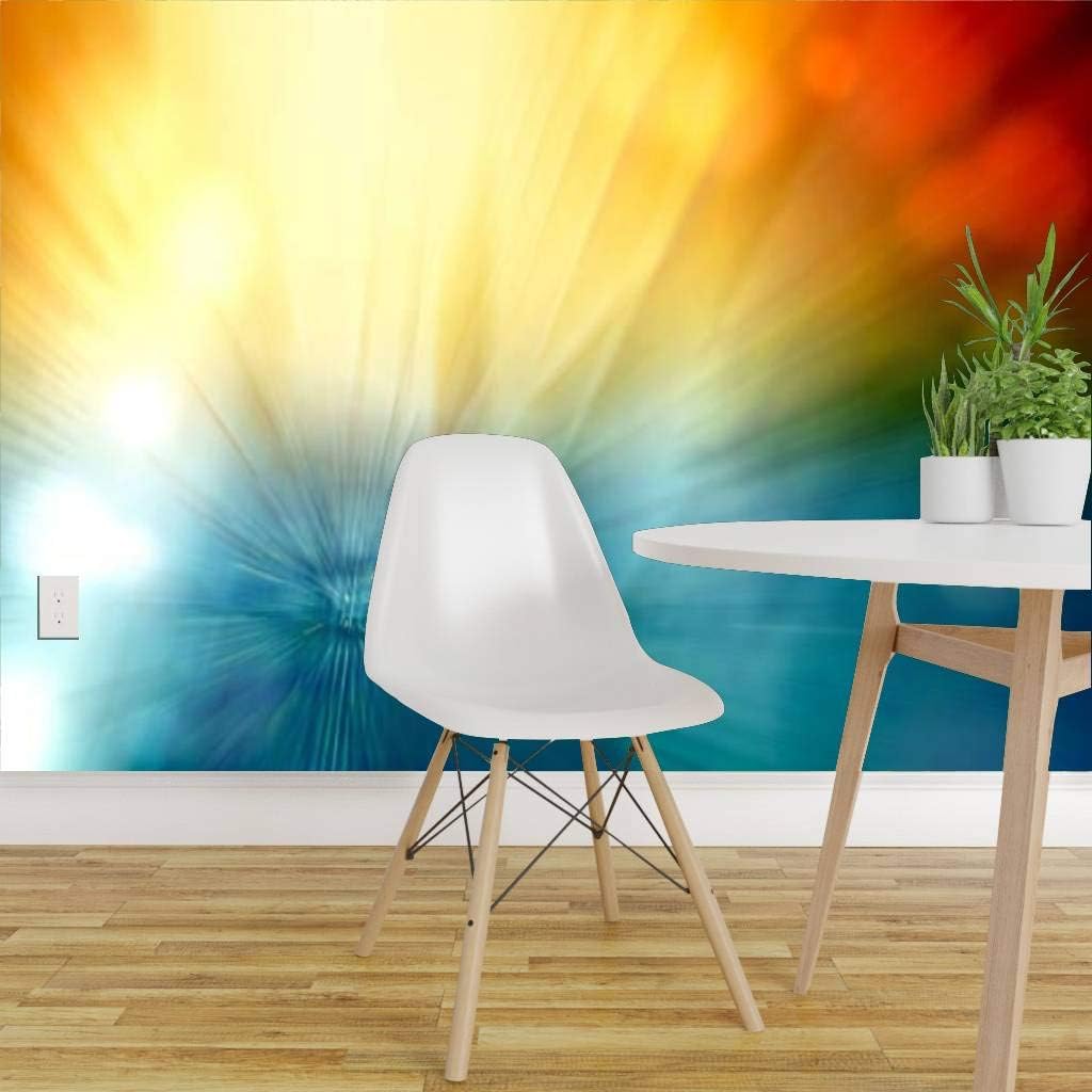 Mural de pared Motion Blur Abstract Background Azul, Rojo, Amarillo Turquesa con Bokeh Peel and Stick Papel pintado autoadhesivo Papel tapiz