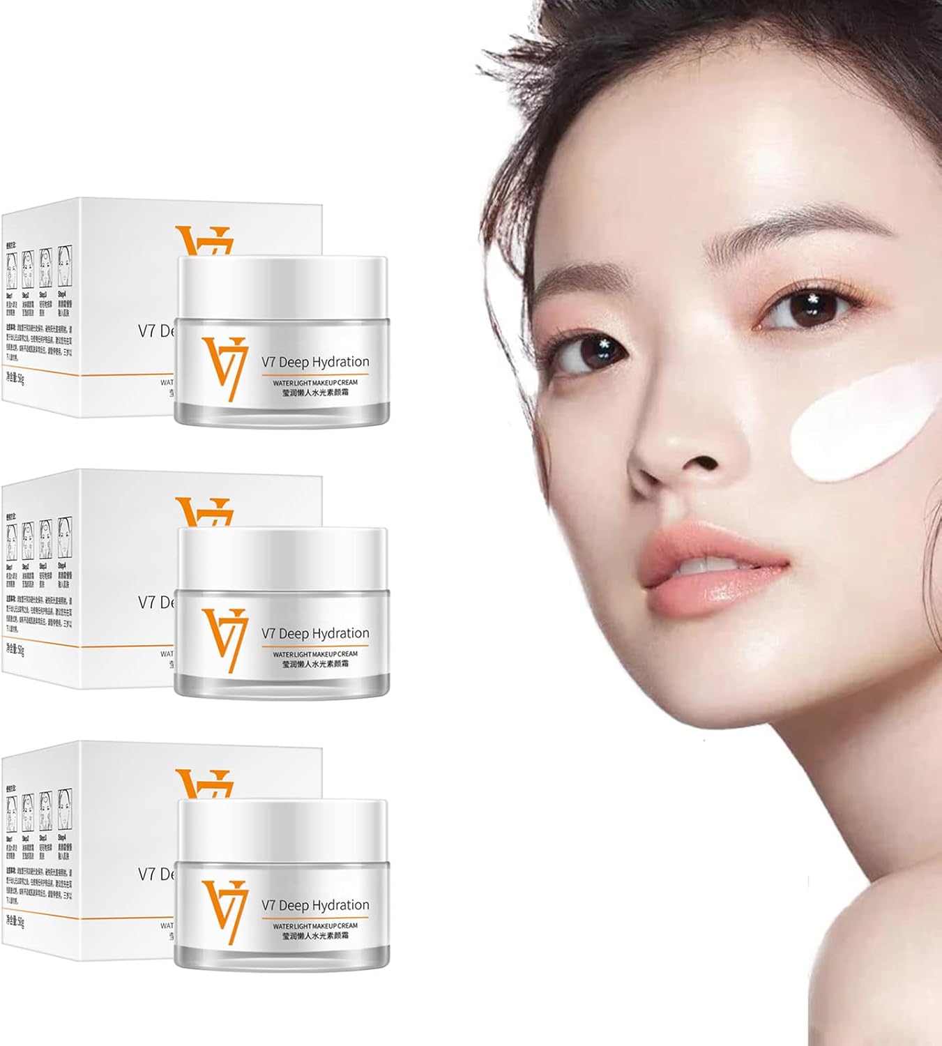 Crema hidratante tonificante – Images V7 Crema de maquillaje con luz de agua de hidratación profunda, crema ligera tonificante V7, crema hidratante