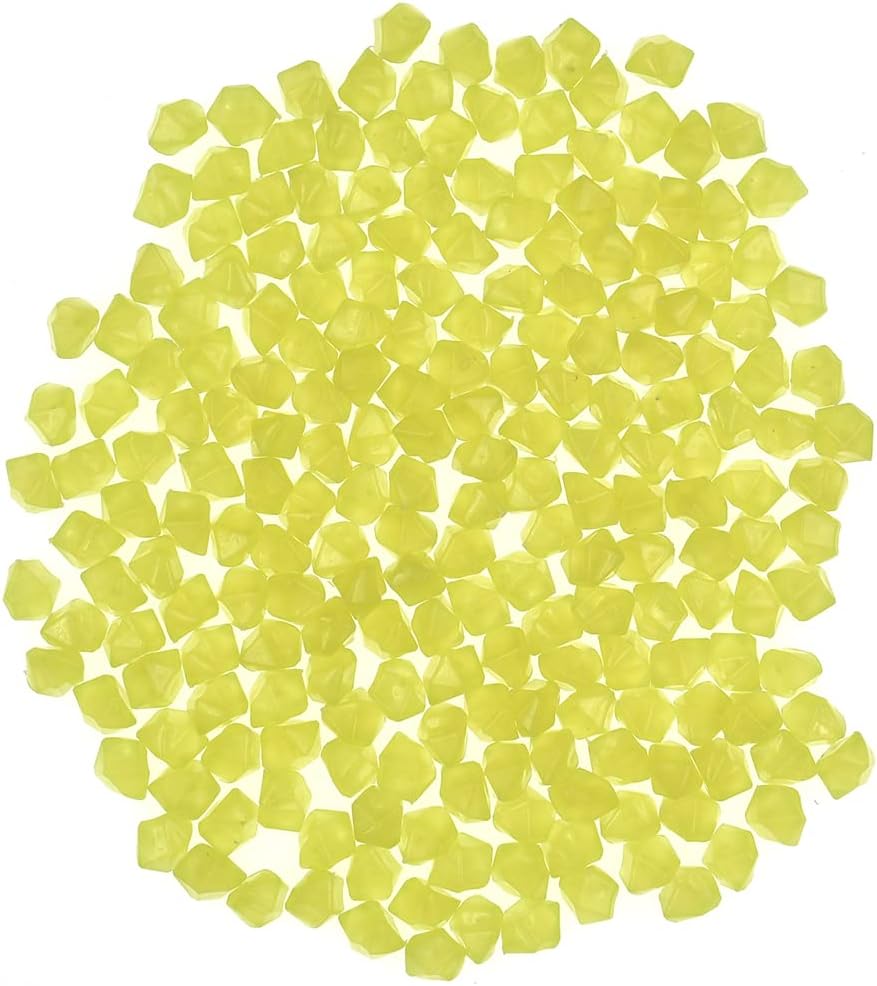 200 piedras brillantes de tamaño mini con forma de diamante que brillan en la oscuridad, piedras decorativas para jardín, maceta, pecera, pecera,