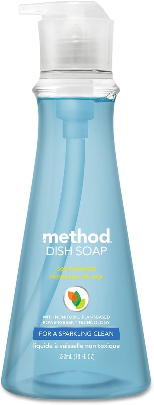 Method 00734CT Jabón para platos, minerales marinos, botella con bomba de 18 onzas, 6cartón