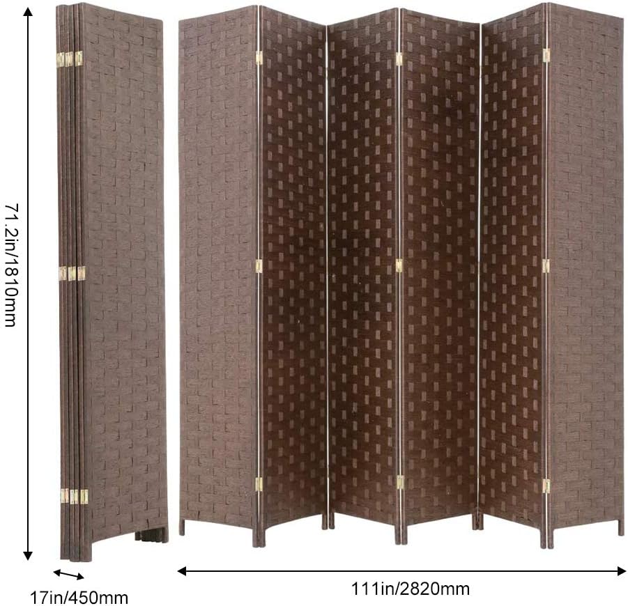 Divisores de habitación y pantallas plegables de privacidad de 6 paneles de 6 pies plegables portátiles separadores de habitación, diseño de malla