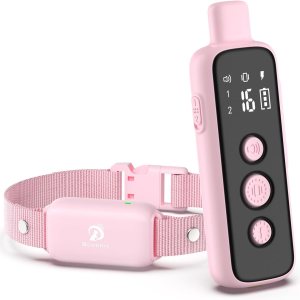 Bousnic Collar de choque para perros Collar de entrenamiento eléctrico impermeable recargable con control remoto para perros pequeños, medianos y Bousnic Collar de choque para perros Collar de entrenamiento eléctrico impermeable recargable con control remoto para perros pequeños, medianos y