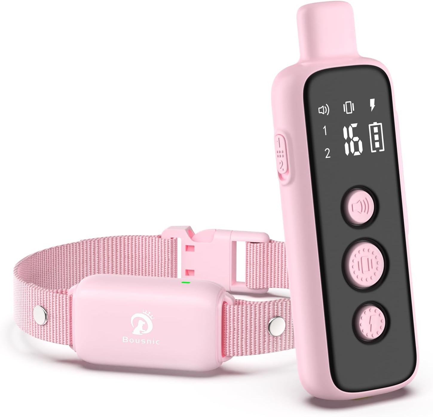 Bousnic Collar de choque para perros  Collar de entrenamiento eléctrico impermeable recargable con control remoto para perros pequeños, medianos y